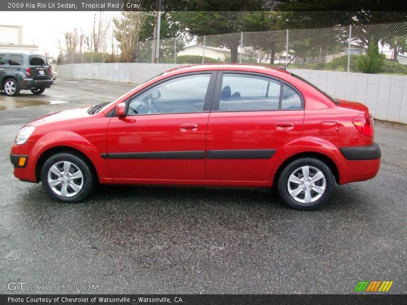 Tropical Red / Gray 2009 Kia Rio LX Sedan