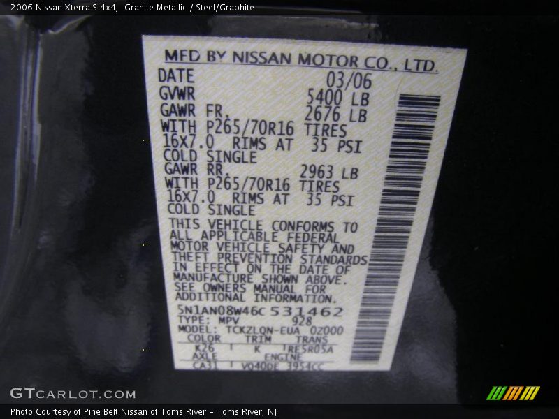 Granite Metallic / Steel/Graphite 2006 Nissan Xterra S 4x4