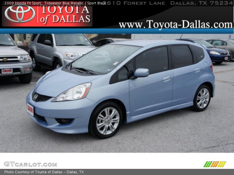 Tidewater Blue Metallic / Sport Black 2009 Honda Fit Sport