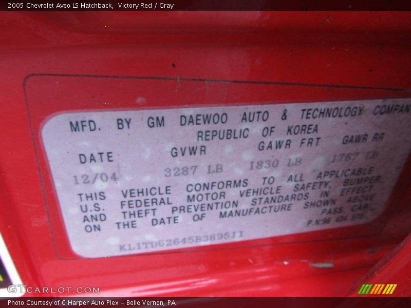 Victory Red / Gray 2005 Chevrolet Aveo LS Hatchback