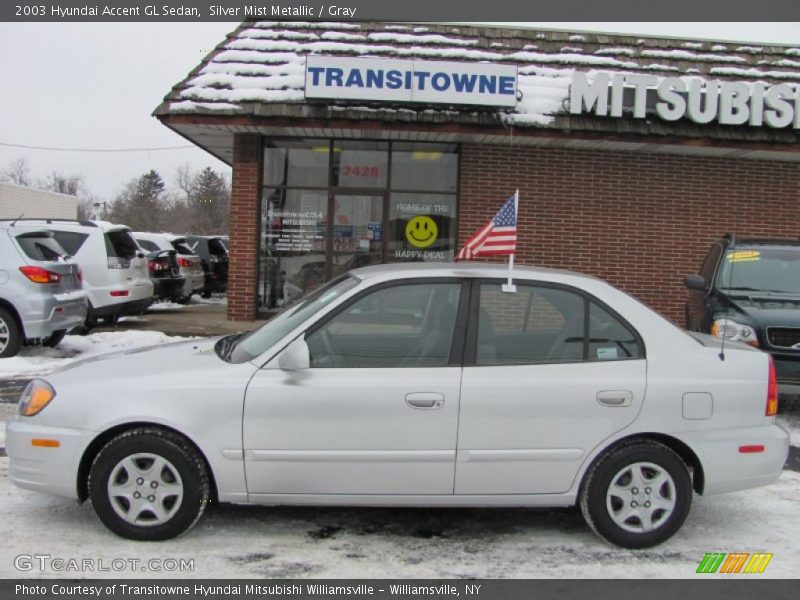 Silver Mist Metallic / Gray 2003 Hyundai Accent GL Sedan