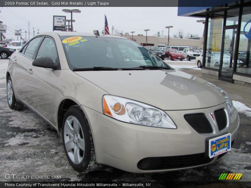 Gold Mist Metallic / Light Taupe 2009 Pontiac G6 Sedan