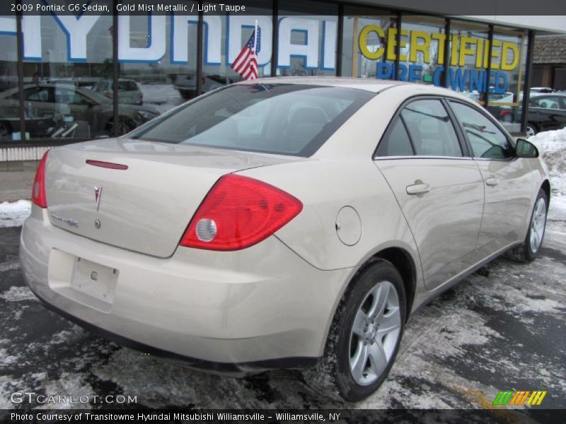 Gold Mist Metallic / Light Taupe 2009 Pontiac G6 Sedan