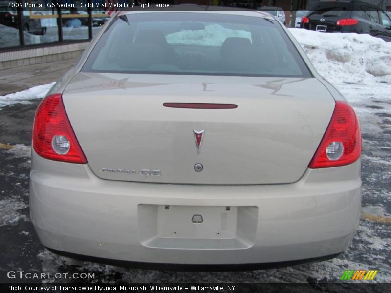 Gold Mist Metallic / Light Taupe 2009 Pontiac G6 Sedan
