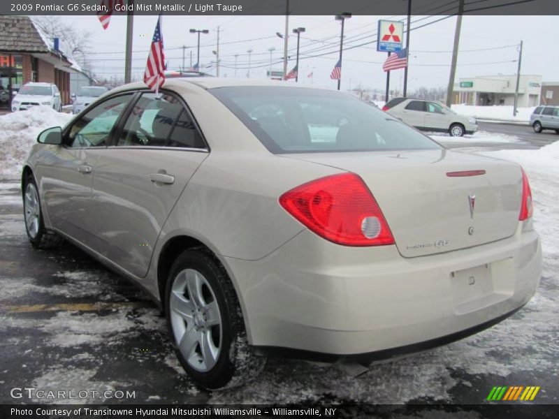 Gold Mist Metallic / Light Taupe 2009 Pontiac G6 Sedan
