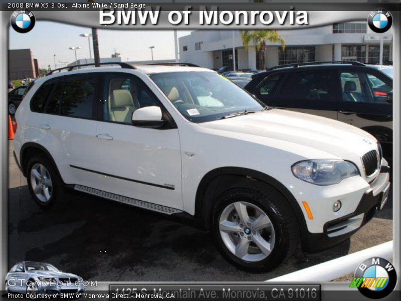 Alpine White / Sand Beige 2008 BMW X5 3.0si