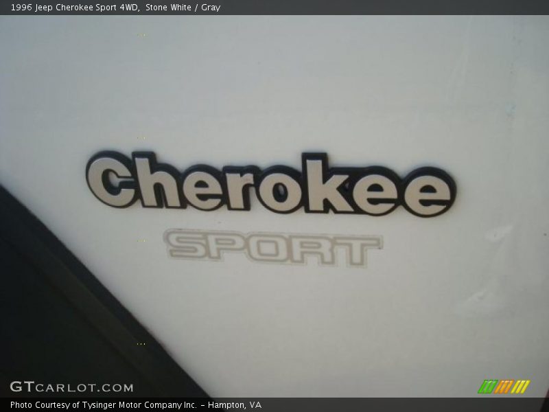 Stone White / Gray 1996 Jeep Cherokee Sport 4WD