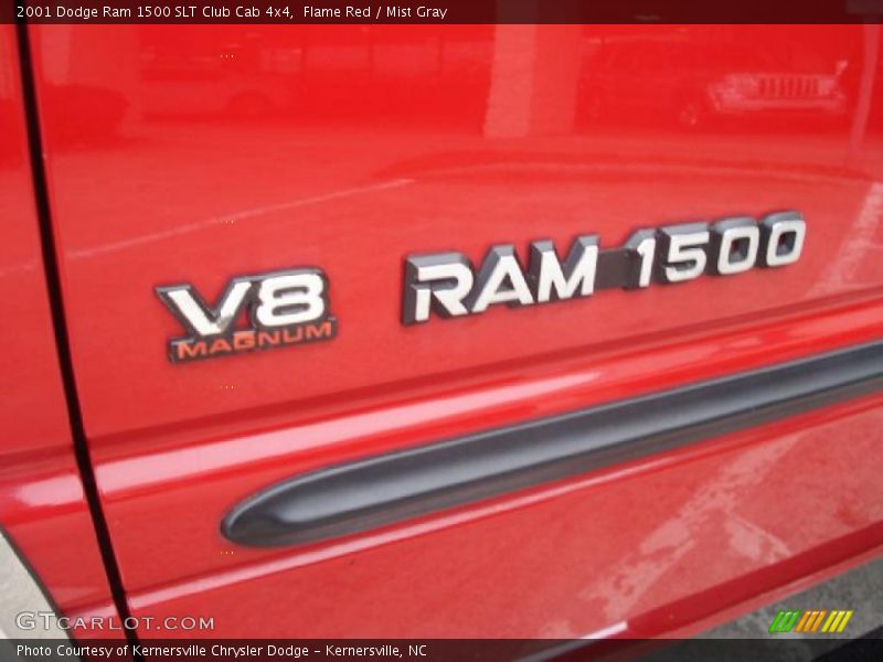 Flame Red / Mist Gray 2001 Dodge Ram 1500 SLT Club Cab 4x4