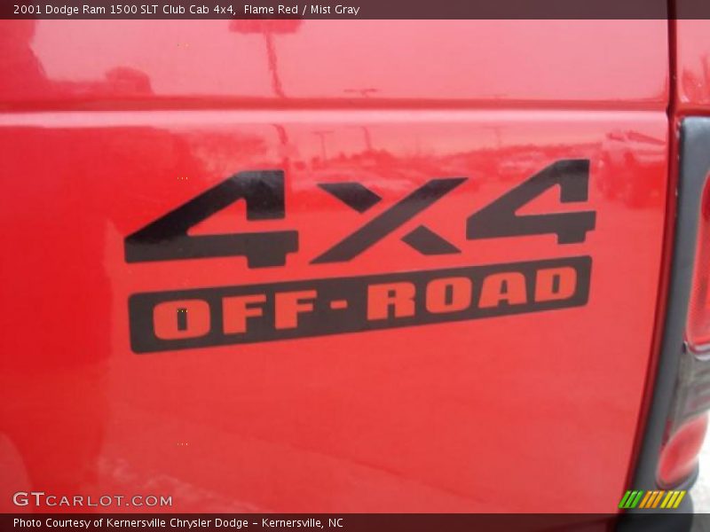 Flame Red / Mist Gray 2001 Dodge Ram 1500 SLT Club Cab 4x4