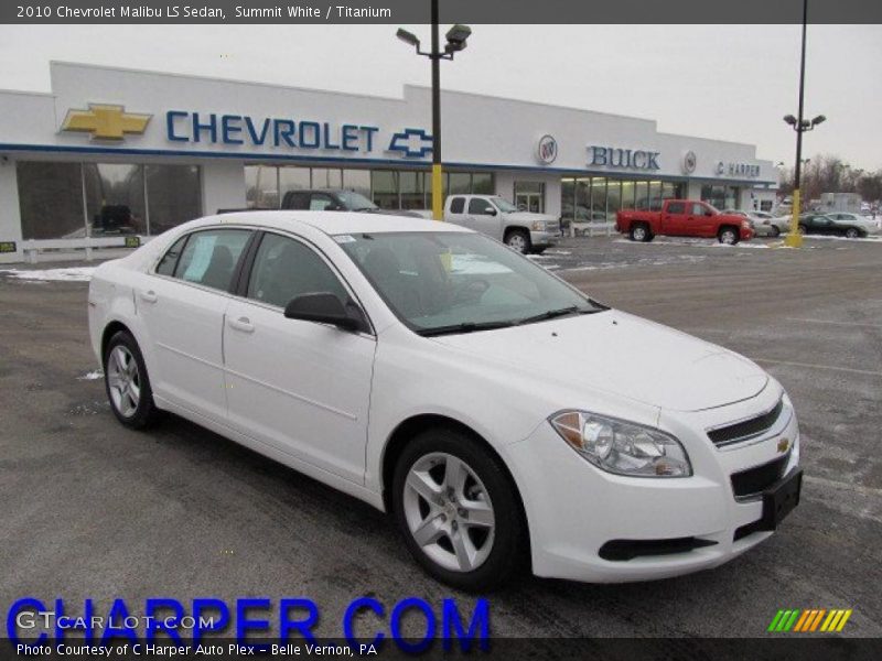 Summit White / Titanium 2010 Chevrolet Malibu LS Sedan