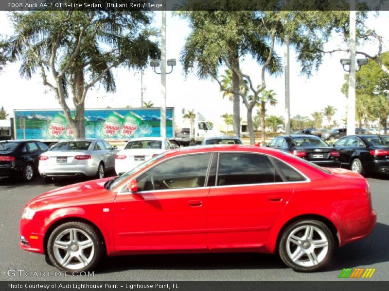 Brilliant Red / Beige 2008 Audi A4 2.0T S-Line Sedan