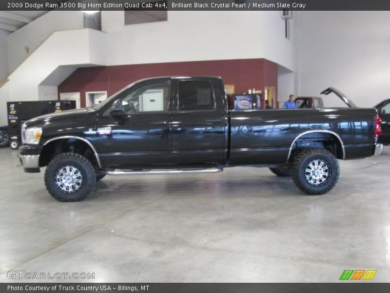 Brilliant Black Crystal Pearl / Medium Slate Gray 2009 Dodge Ram 3500 Big Horn Edition Quad Cab 4x4