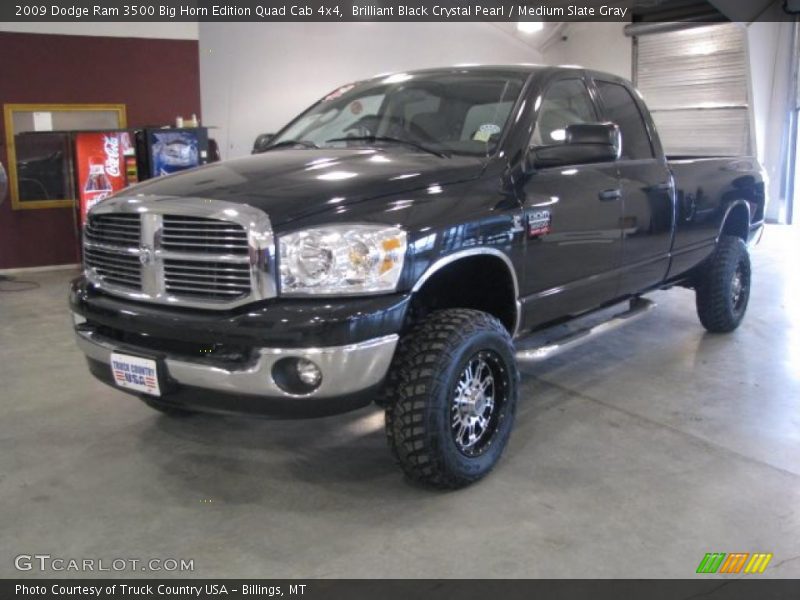 Brilliant Black Crystal Pearl / Medium Slate Gray 2009 Dodge Ram 3500 Big Horn Edition Quad Cab 4x4
