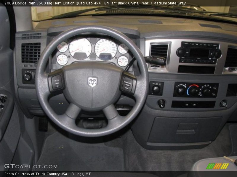 Brilliant Black Crystal Pearl / Medium Slate Gray 2009 Dodge Ram 3500 Big Horn Edition Quad Cab 4x4