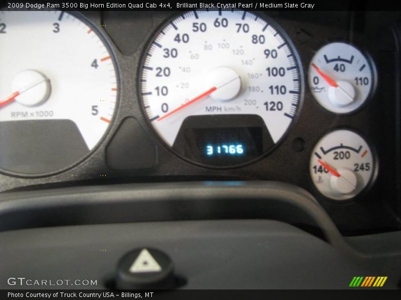 Brilliant Black Crystal Pearl / Medium Slate Gray 2009 Dodge Ram 3500 Big Horn Edition Quad Cab 4x4