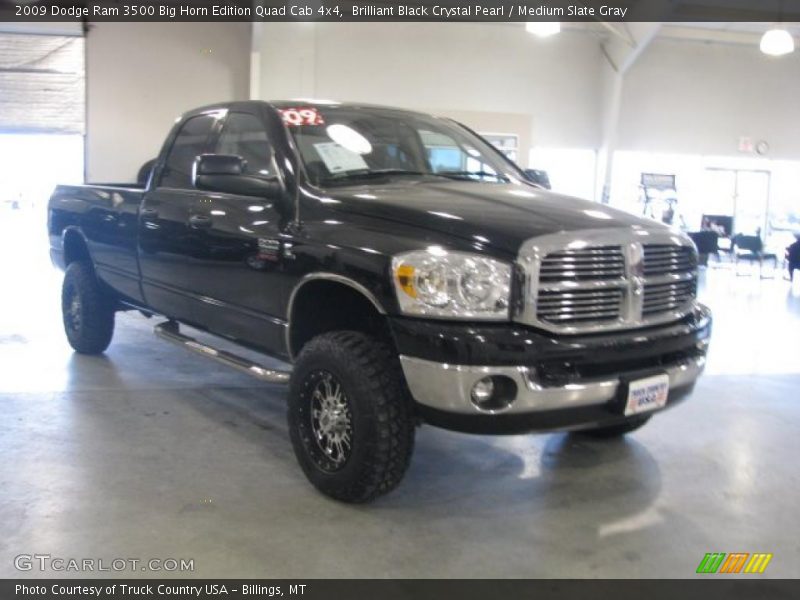 Brilliant Black Crystal Pearl / Medium Slate Gray 2009 Dodge Ram 3500 Big Horn Edition Quad Cab 4x4