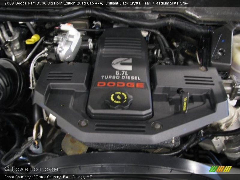 Brilliant Black Crystal Pearl / Medium Slate Gray 2009 Dodge Ram 3500 Big Horn Edition Quad Cab 4x4