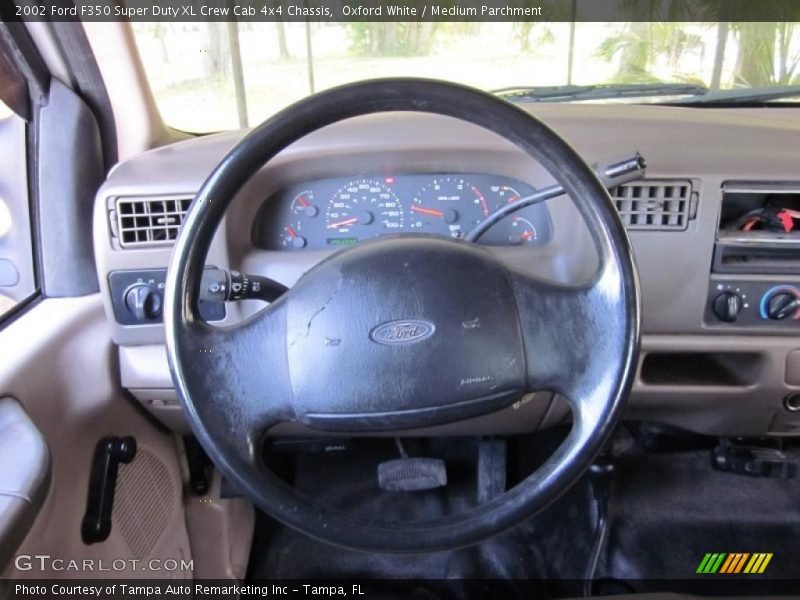 Oxford White / Medium Parchment 2002 Ford F350 Super Duty XL Crew Cab 4x4 Chassis