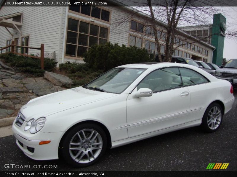 Arctic White / Stone 2008 Mercedes-Benz CLK 350 Coupe