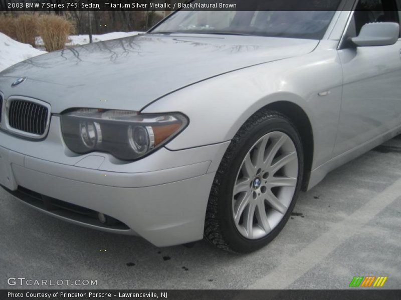 Titanium Silver Metallic / Black/Natural Brown 2003 BMW 7 Series 745i Sedan