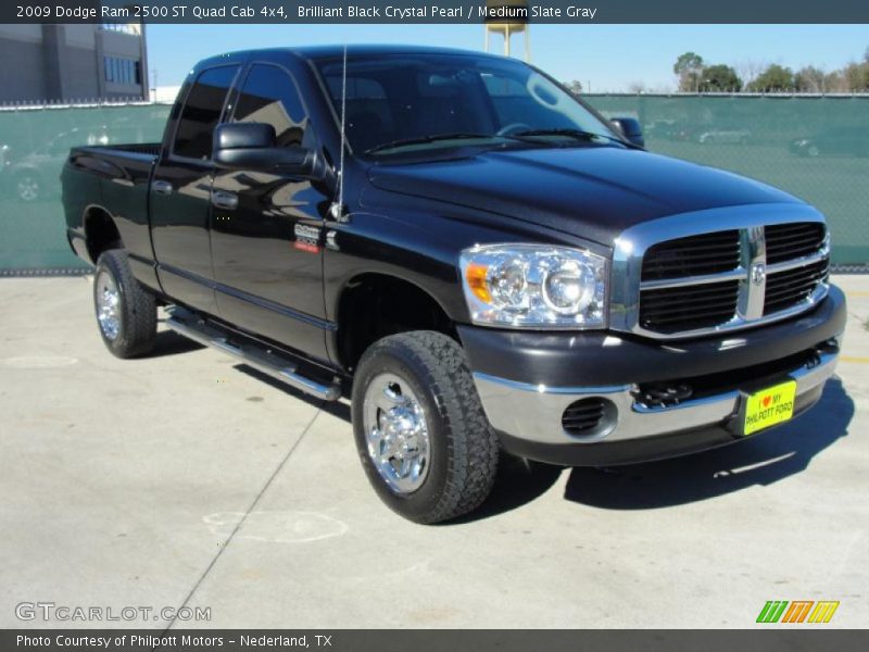 Brilliant Black Crystal Pearl / Medium Slate Gray 2009 Dodge Ram 2500 ST Quad Cab 4x4