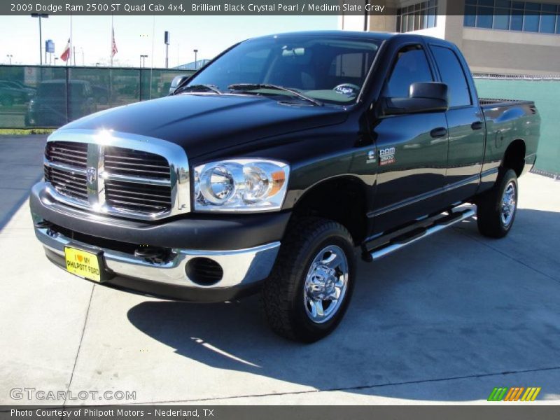 Brilliant Black Crystal Pearl / Medium Slate Gray 2009 Dodge Ram 2500 ST Quad Cab 4x4