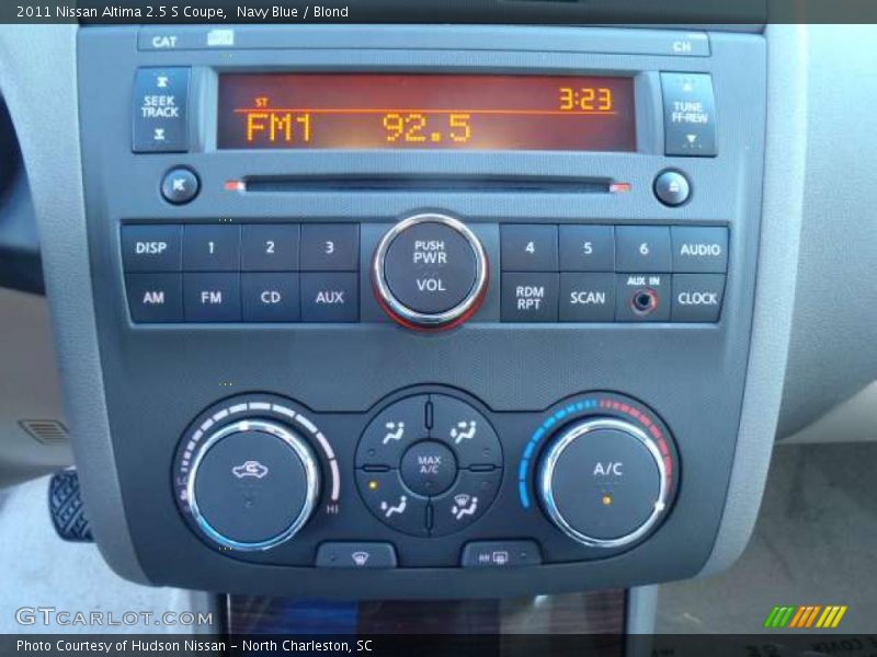 Controls of 2011 Altima 2.5 S Coupe