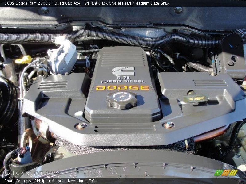 Brilliant Black Crystal Pearl / Medium Slate Gray 2009 Dodge Ram 2500 ST Quad Cab 4x4