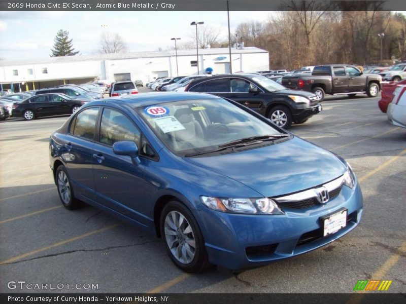 Atomic Blue Metallic / Gray 2009 Honda Civic EX Sedan