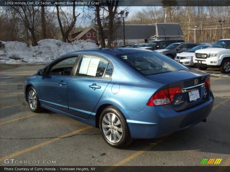 Atomic Blue Metallic / Gray 2009 Honda Civic EX Sedan