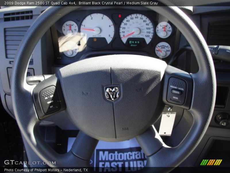 Brilliant Black Crystal Pearl / Medium Slate Gray 2009 Dodge Ram 2500 ST Quad Cab 4x4