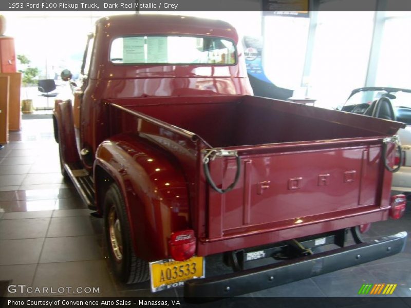 Dark Red Metallic / Grey 1953 Ford F100 Pickup Truck