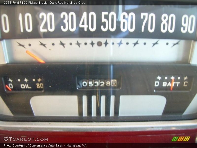 Dark Red Metallic / Grey 1953 Ford F100 Pickup Truck