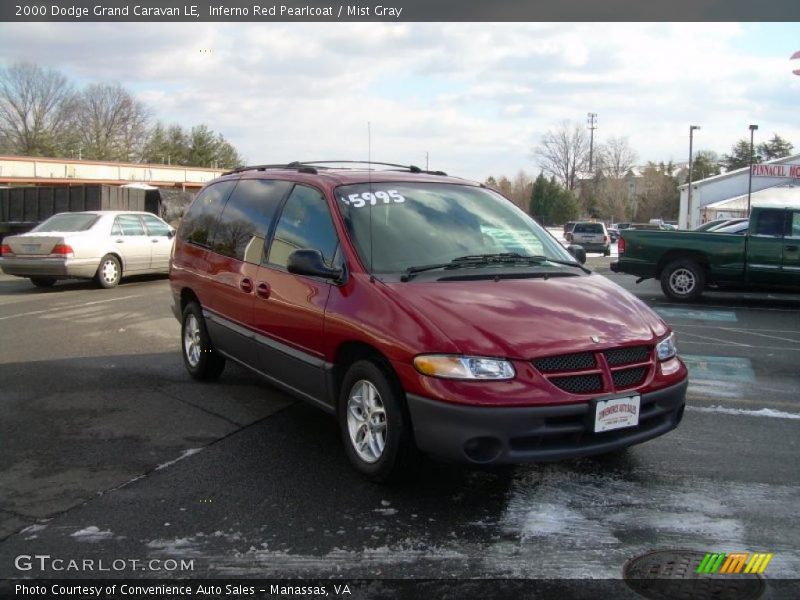 Inferno Red Pearlcoat / Mist Gray 2000 Dodge Grand Caravan LE