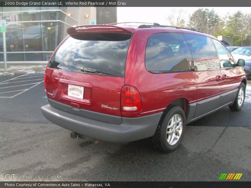 Inferno Red Pearlcoat / Mist Gray 2000 Dodge Grand Caravan LE