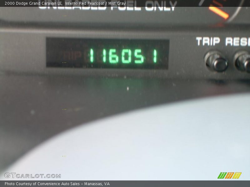 Inferno Red Pearlcoat / Mist Gray 2000 Dodge Grand Caravan LE