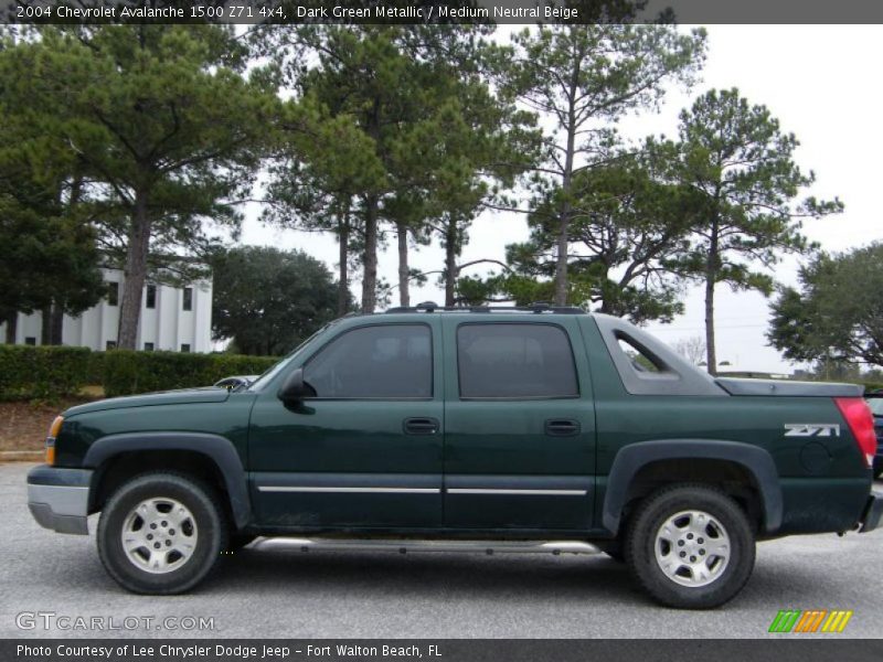 Dark Green Metallic / Medium Neutral Beige 2004 Chevrolet Avalanche 1500 Z71 4x4