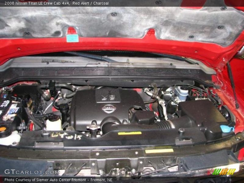 Red Alert / Charcoal 2008 Nissan Titan LE Crew Cab 4x4