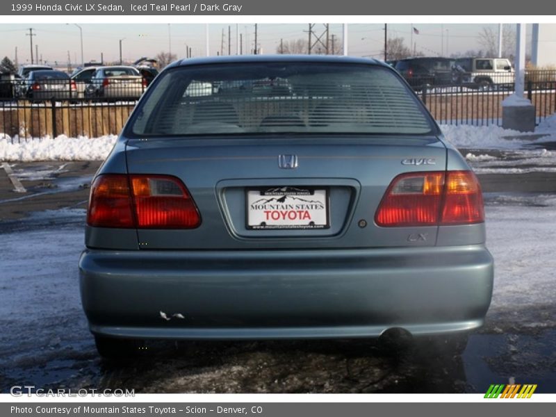 Iced Teal Pearl / Dark Gray 1999 Honda Civic LX Sedan