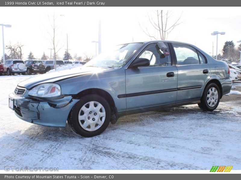 Iced Teal Pearl / Dark Gray 1999 Honda Civic LX Sedan