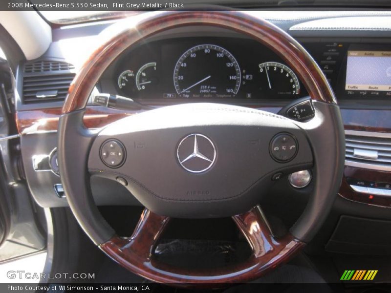 Flint Grey Metallic / Black 2008 Mercedes-Benz S 550 Sedan