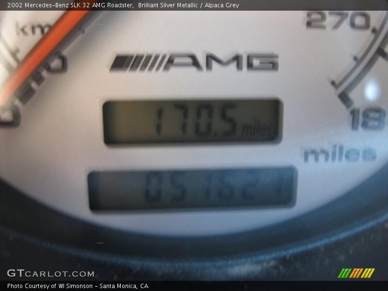 Brilliant Silver Metallic / Alpaca Grey 2002 Mercedes-Benz SLK 32 AMG Roadster