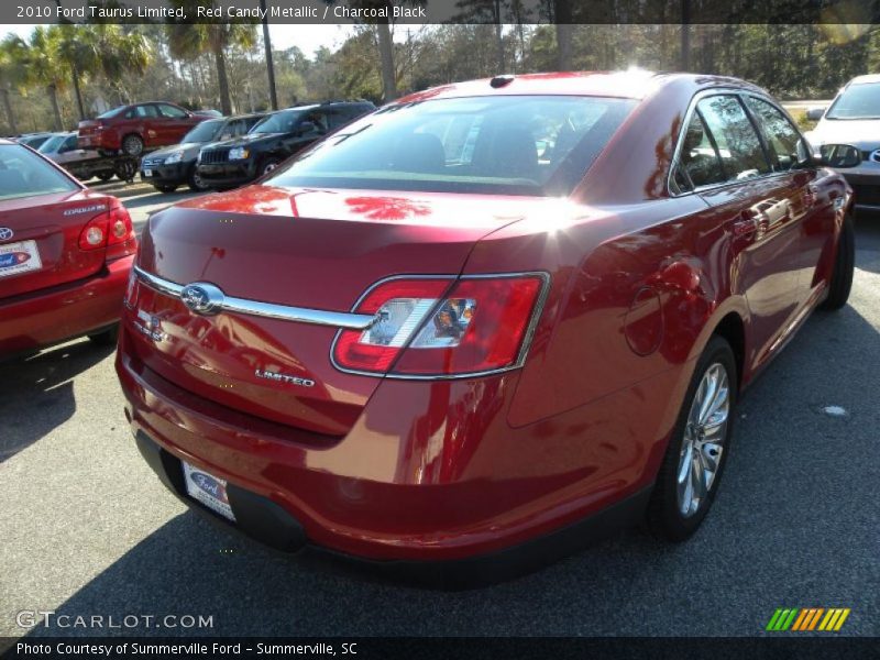 Red Candy Metallic / Charcoal Black 2010 Ford Taurus Limited