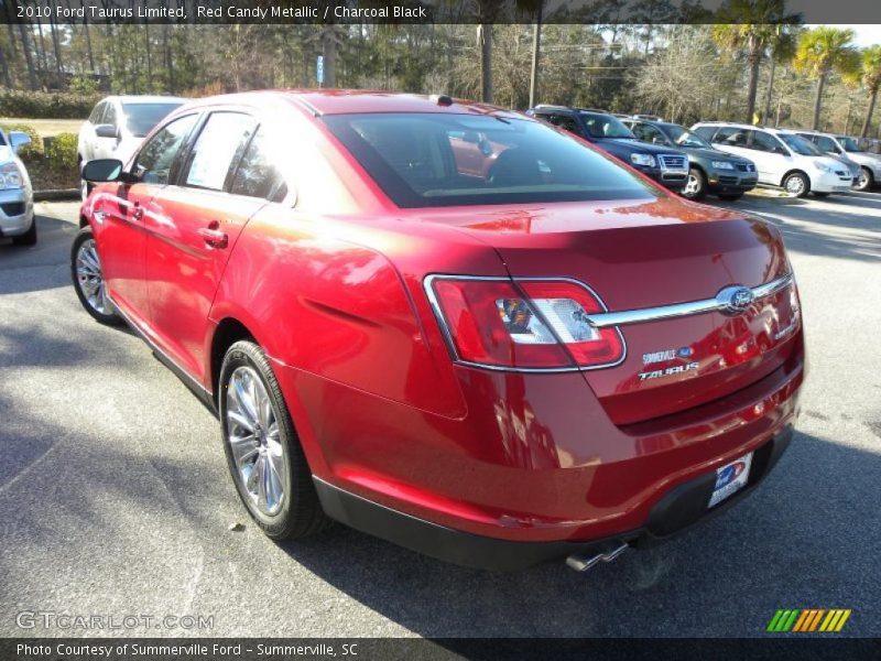 Red Candy Metallic / Charcoal Black 2010 Ford Taurus Limited