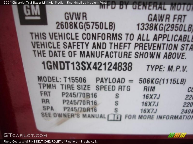 Medium Red Metallic / Medium Pewter 2004 Chevrolet TrailBlazer LT 4x4
