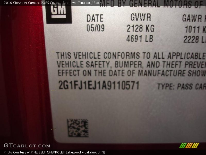 Red Jewel Tintcoat / Black 2010 Chevrolet Camaro SS/RS Coupe