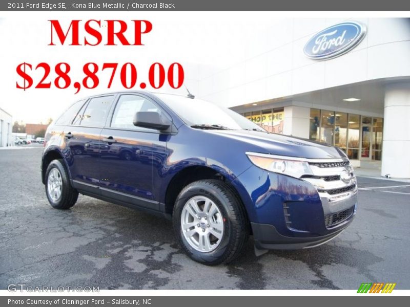 Kona Blue Metallic / Charcoal Black 2011 Ford Edge SE