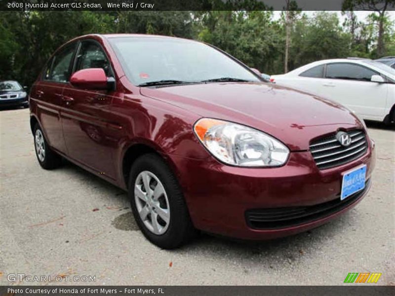 Wine Red / Gray 2008 Hyundai Accent GLS Sedan