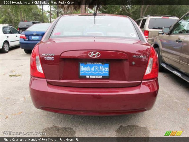 Wine Red / Gray 2008 Hyundai Accent GLS Sedan