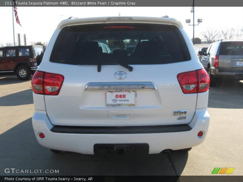 Blizzard White Pearl / Graphite Gray 2011 Toyota Sequoia Platinum 4WD